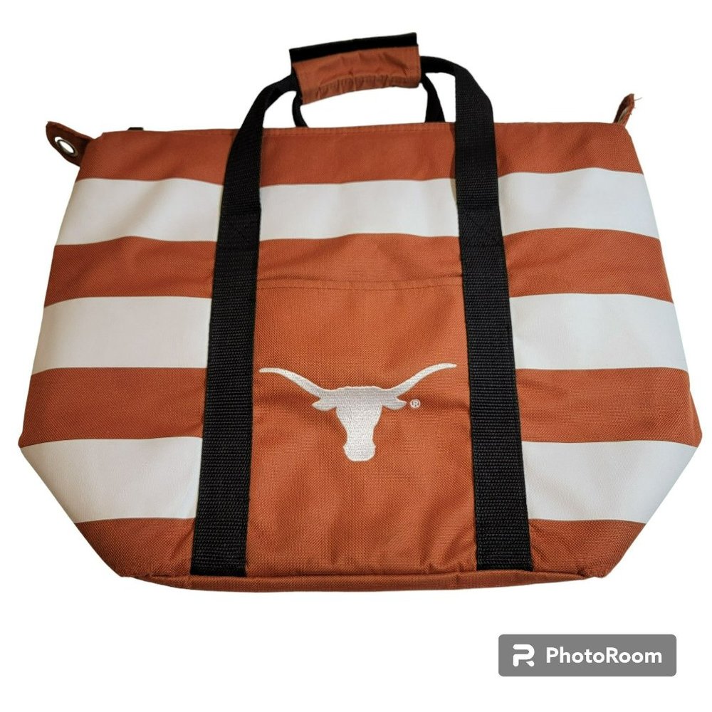 Texas Longhorn Insulated Tote, UT Orange and White, Logo, Zipper Closure, GUC